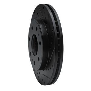 Ford F-150 Brake Rotor (1) - Front Right - R1 Concepts - Drilled & Slotted - Black - 2009